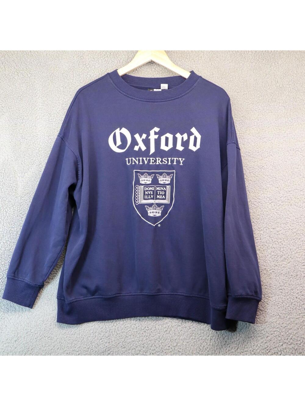 Divided Oxford University Embroid Fleece Sweater Medium H&M